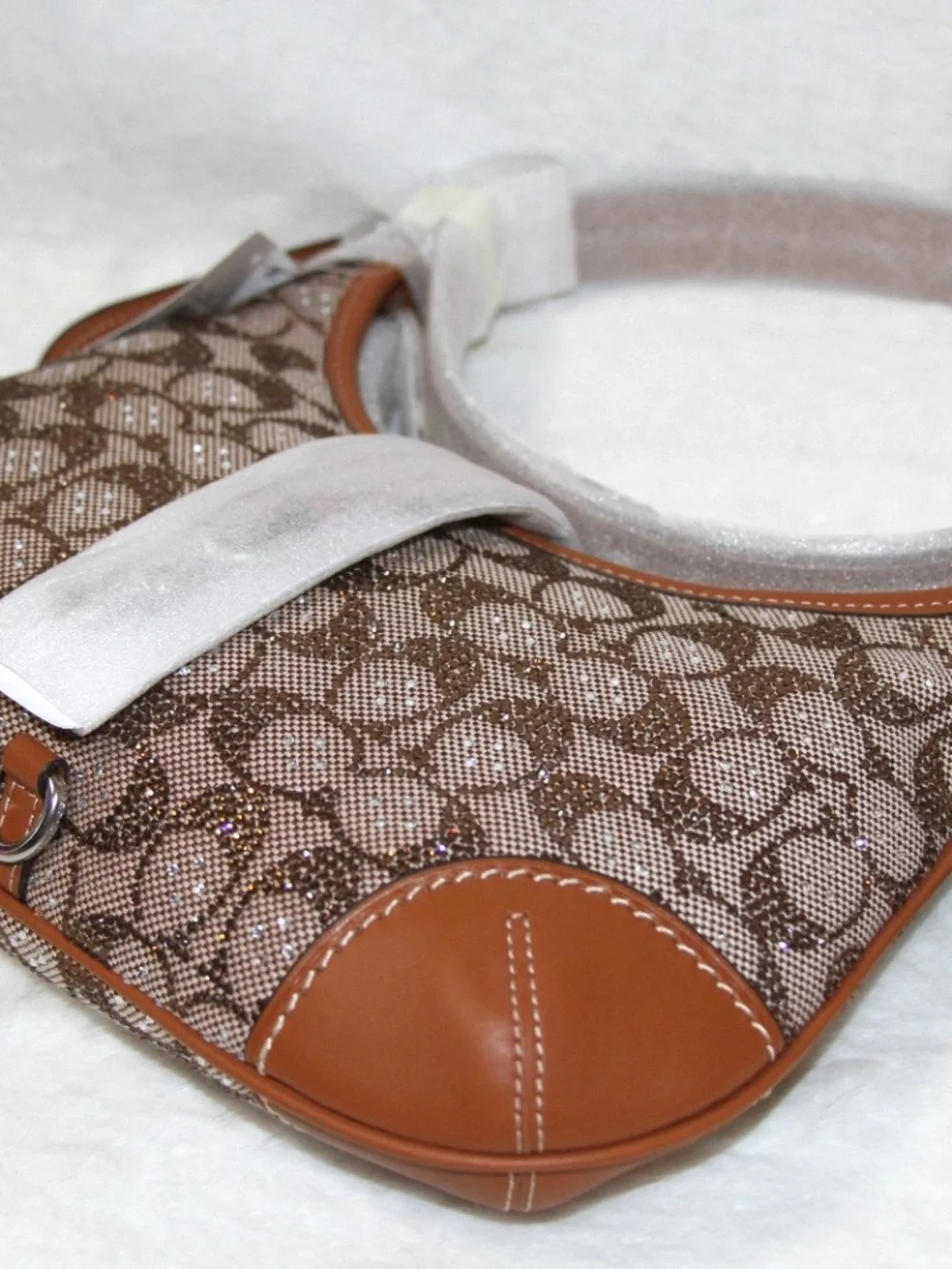Coach Hamptons Hobo Shoulder Bag Crystal Signature Jacquard
